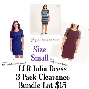 NWT LLR Julia Dress 3 Pack Clearance Lot Size Small